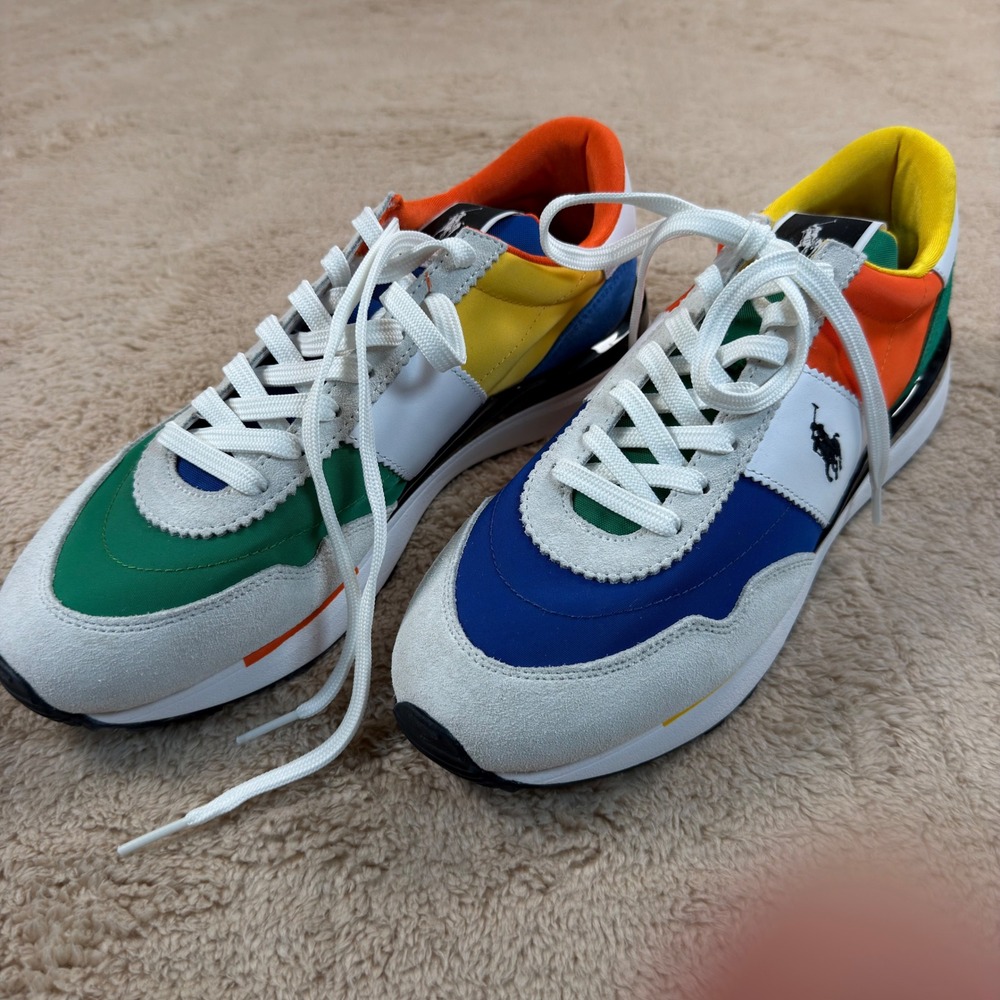 Polo Ralph Lauren Mens Size 9 Train 89 Sneakers Multi-Color Block NEW